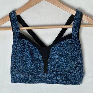 Lululemon Ta Ta Tamer Sports Bra Blue Black Wire Free Full Support Fits XXS/4